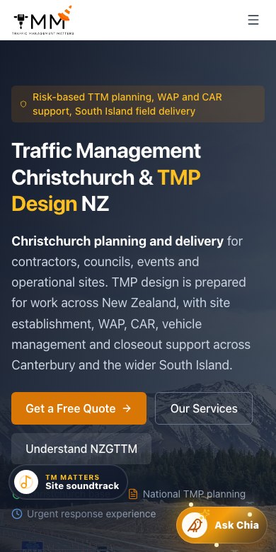 TM Matters website mobile design