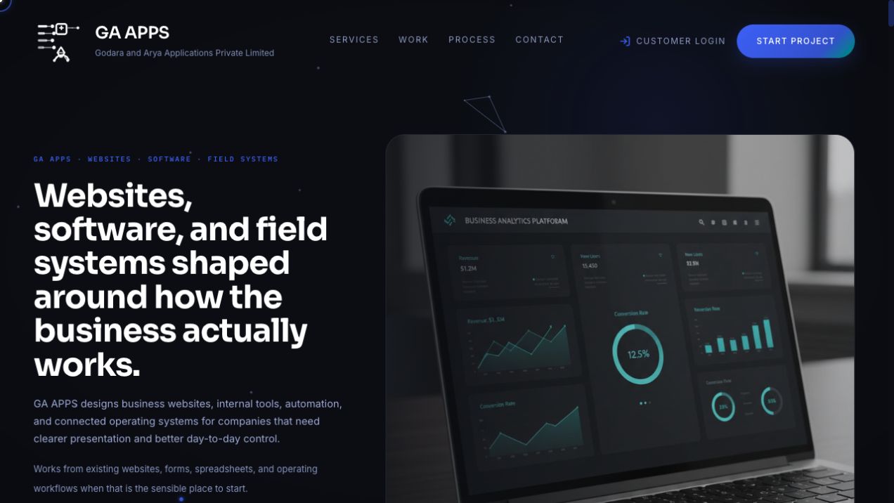 April 14 homepage showing websites, software and field systems